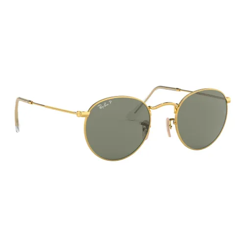 Ray-Ban , Round Metal Sunglasses Gold Green ,Yellow unisex, Sizes: