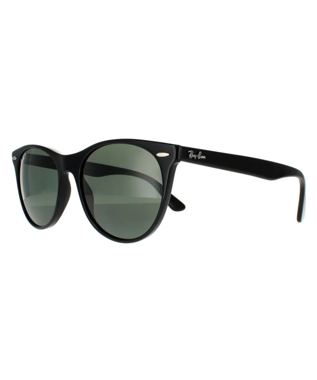 Ray-Ban Round Unisex Black G-15 Green Polarized Sunglasses - One