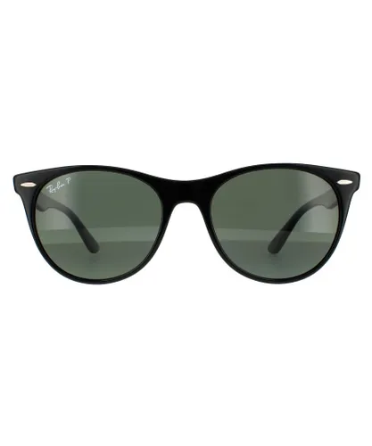 Ray-Ban Round Unisex Black G-15 Green Polarized Sunglasses - One