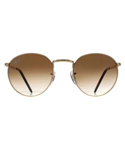 Ray-Ban Round Unisex Gold Brown Gradient RB3637 New Metal - One