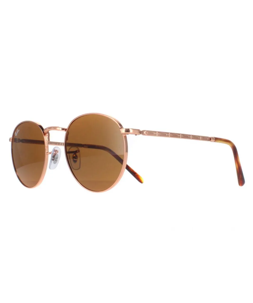 Ray-Ban Round Unisex Rose Gold Brown RB3637 New Metal - One