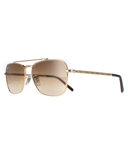 Ray-Ban Square Unisex Gold Brown Gradient RB3636 New Caravan Metal - One
