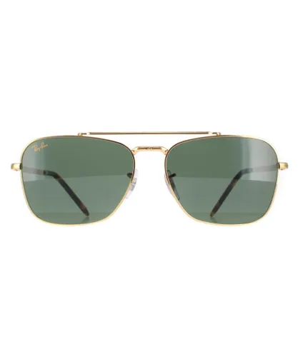 Ray-Ban Square Unisex Gold Green RB3636 New Caravan Metal - One