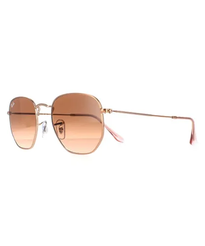 Ray-Ban Square Unisex Polished Bronze Copper Brown Gradient Hexagonal RB3548N Metal (archived) - One