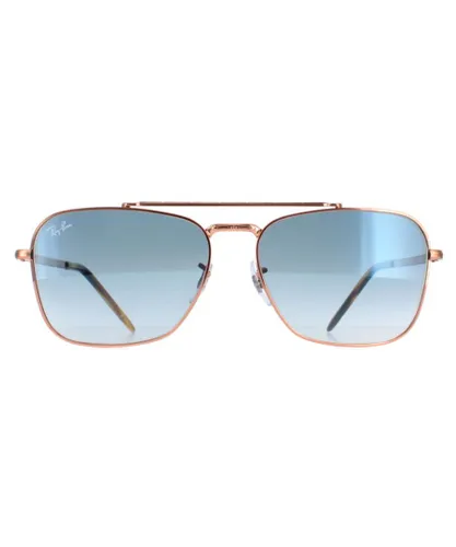 Ray-Ban Square Unisex Rose Gold Blue Gradient RB3636 New Caravan Metal - One