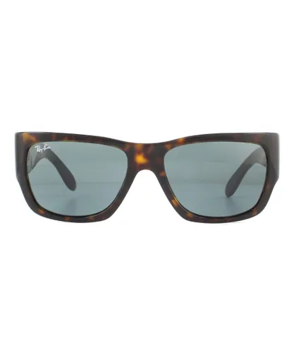 Ray-Ban Square Unisex Tortoise Blue Sunglasses - Brown - One