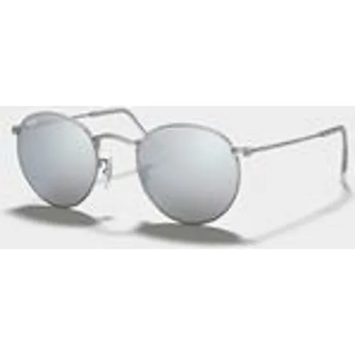 Ray-Ban Unisex Ray-Ban Round Flash Sunglasses in Matte Silver