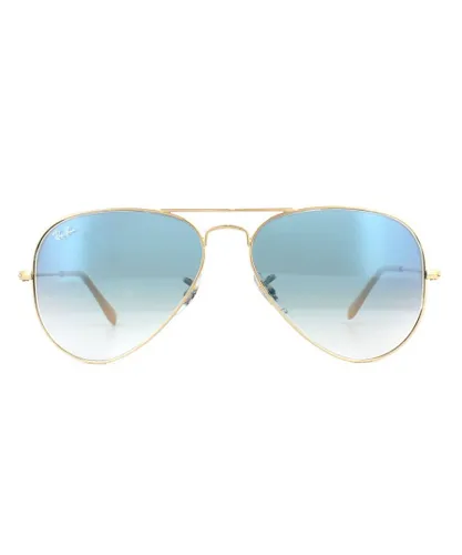 Ray-Ban Unisex Sunglasses Aviator 3025 001/3F Gold Blue 58mm Metal - One