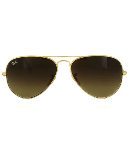Ray-Ban Unisex Sunglasses Aviator 3025 112/85 Matt Gold Brown Gradient Metal - One