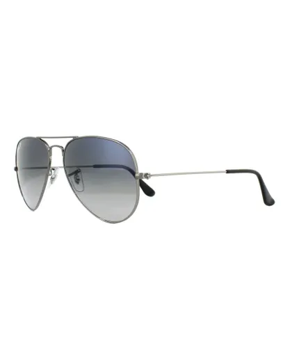 Ray-Ban Unisex Sunglasses Aviator 3025 Gunmetal Polarized Blue Gradient Grey 004/78 58mm - One