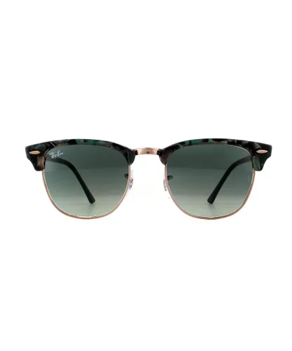 Ray-Ban Unisex Sunglasses Clubmaster 3016 125571 Spotted Grey Green Dark Gradient Metal - One