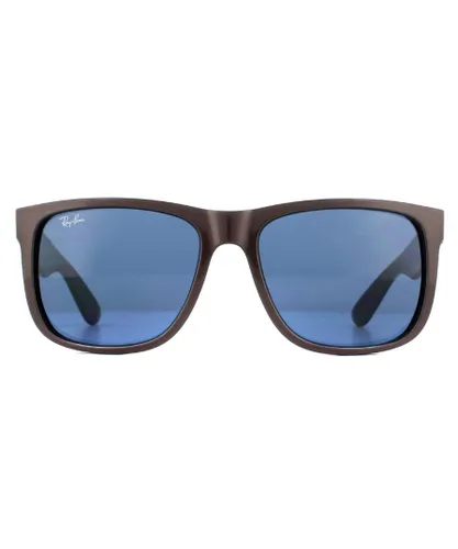 Ray-Ban Unisex Sunglasses Justin 4165 647080 Brown Metallic on Black Dark Blue 55mm - One