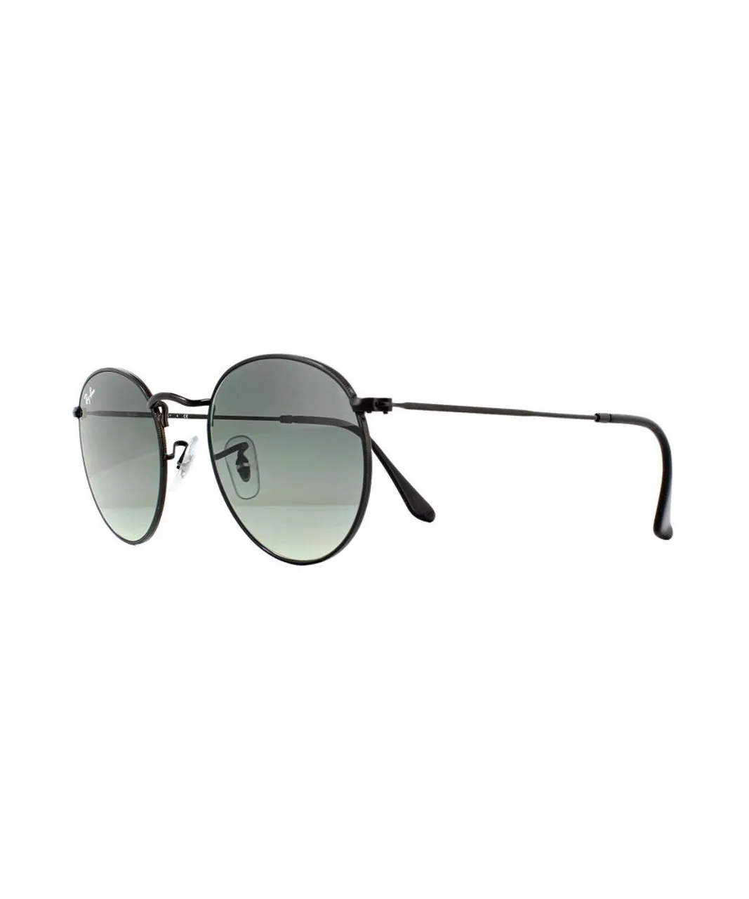 Ray-Ban Unisex Sunglasses Round Flat Lenses 3447N 002/71 Black Grey Gradient 50mm Metal - One