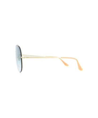 Ray-Ban Womens Sunglasses Blaze Aviator RB3584N 001/19 Gold Light Blue Gradient 58mm Metal - One