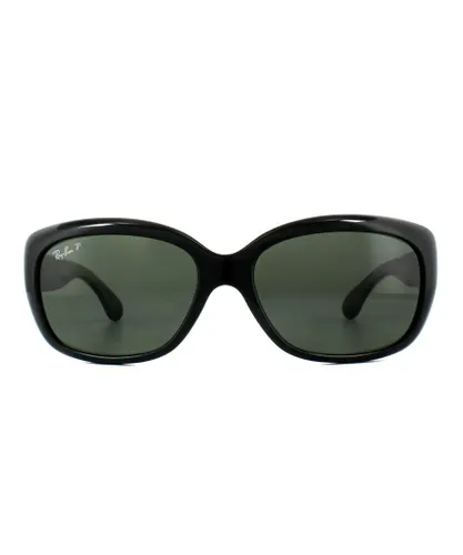 Ray-Ban Womens Sunglasses Jackie Ohh 4101 601/58 Black Green Polarized - One