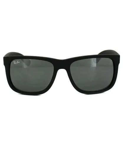 Ray-Ban Womens Sunglasses Justin 4165 622/6G Rubber Black Grey Mirror - One