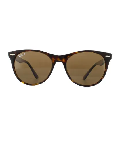 Ray-Ban Womens Sunglasses Wayfarer II RB2185 902/57 Striped Havana Brown Polarized - One