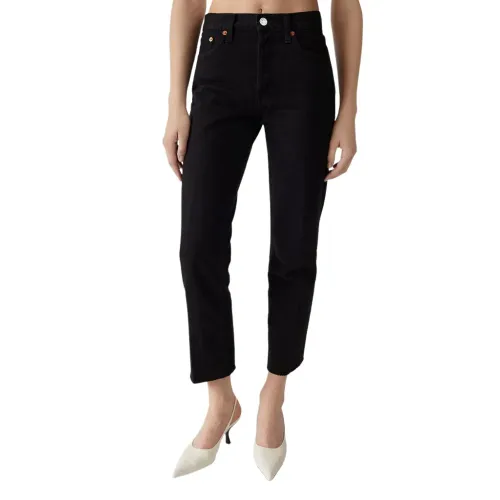 Re/Done , Jeans High Rise Stovepipe ,Black female, Sizes: