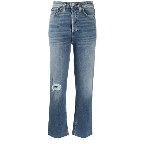 Re/Done , Ultra High-Rise Stove Pipe Jeans ,Blue female, Sizes:
