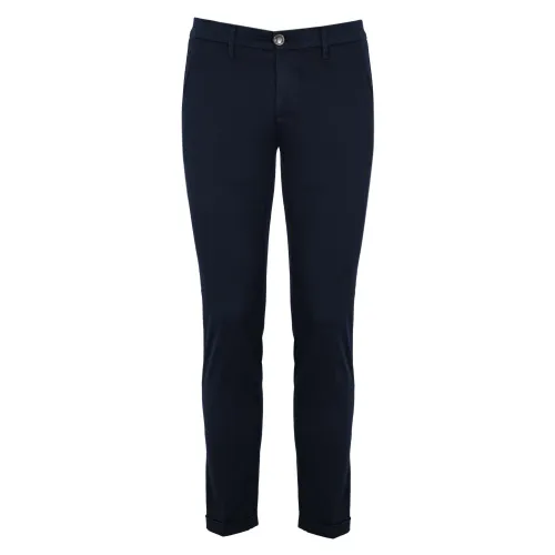 Re-Hash , Blue Slim Fit Chino Trousers ,Blue male, Sizes: