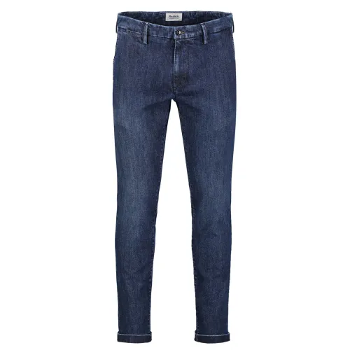 Re-Hash , Blue Straight Cut Trousers ,Blue male, Sizes:
