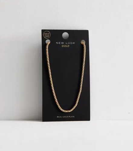 Real Gold Plated Slim Ball Chain Necklace New Look