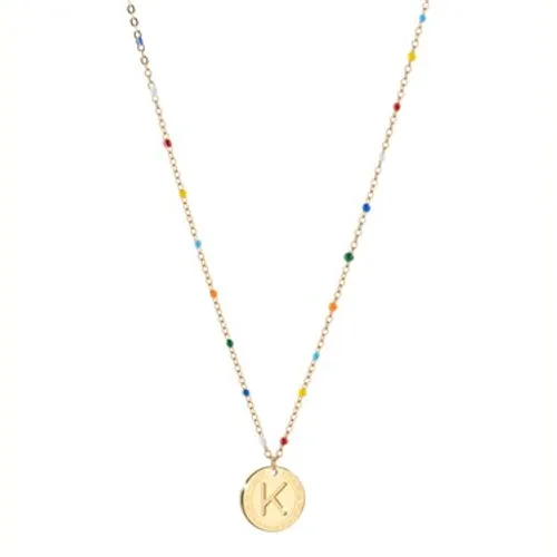 Rebecca Gold Rainbow Letter K Necklace - Gold