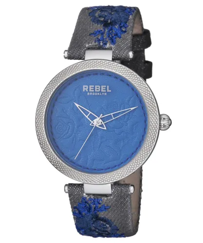 Rebel WoMens Carroll Gardens Navy Dial Cloth Watch - Grey - One Size