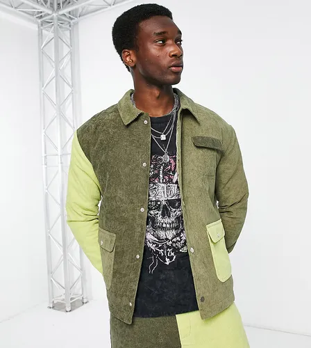 Reclaimed Vintage patchwork jacket in green cord