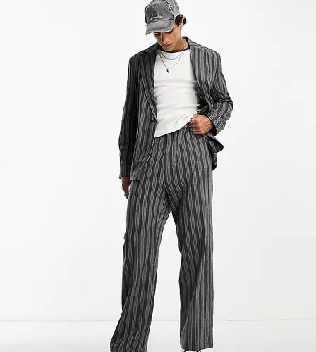 Reclaimed Vintage straight leg trouser co-ord in vintage blue and grey stripe-Multi