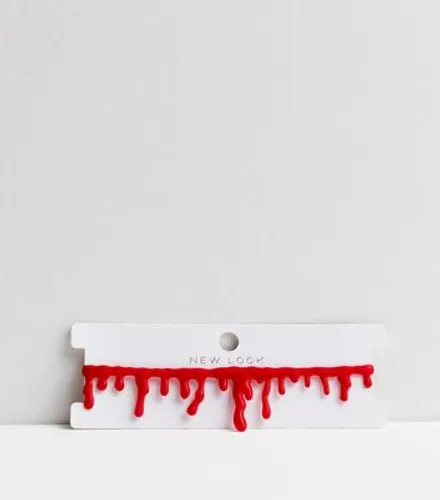 Red Fake Blood Choker Necklace New Look