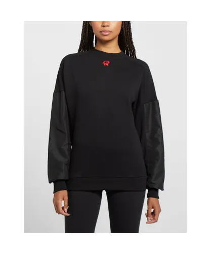 Red Run Womenss Inky Zip Back Sweatshirt in Black Cotton