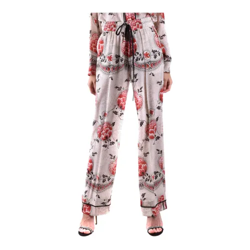 RED Valentino , Casual Wide Leg High Waist Pants ,White female, Sizes: