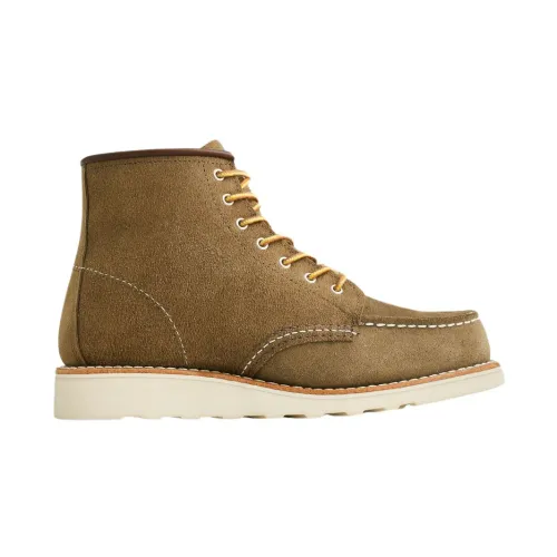 Red Wing Shoes , MOC Leather Lace-Up Ankle Boot ,Green female, Sizes: