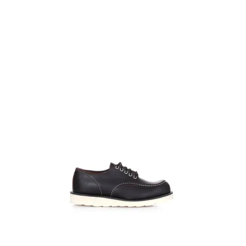 Red Wing Shoes , Suede Moc Oxford Rubber Sole Shoe ,Black male, Sizes: