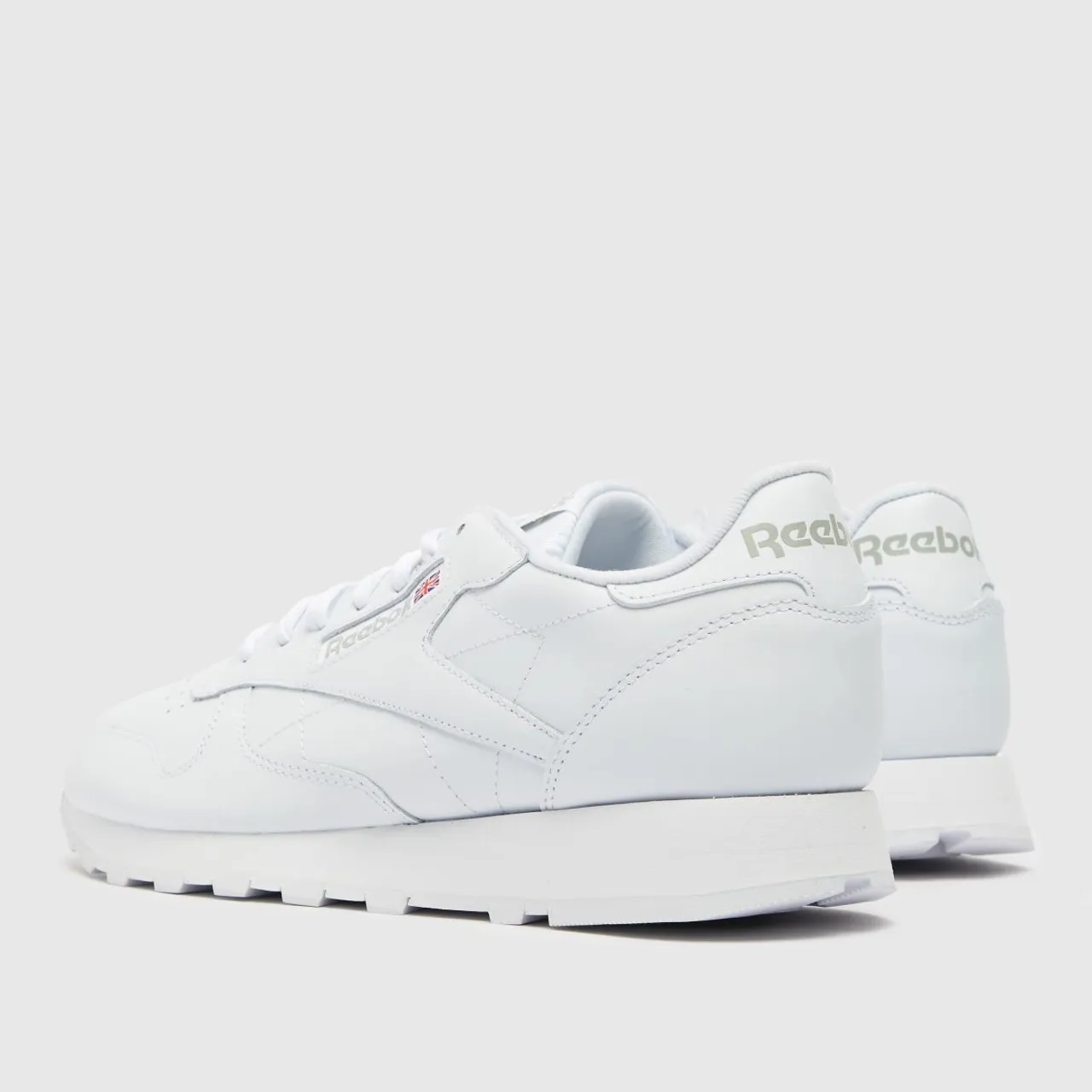 Reebok Classic Leather Trainers In White & Grey