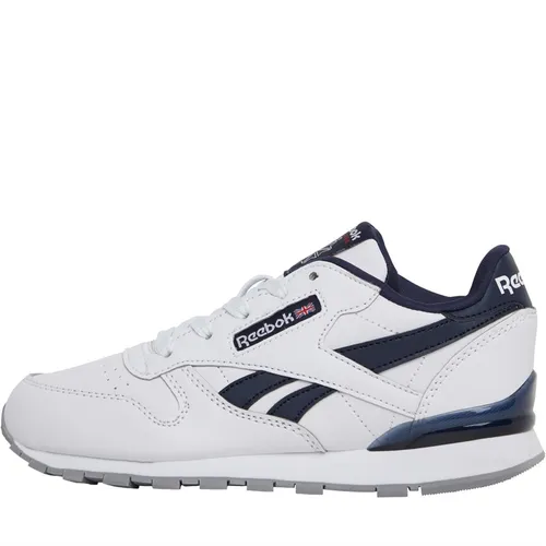 Reebok Classics Boys Classic Leather Step N Flash Trainers White/White/Navy