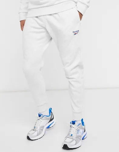 Reebok Classics essentials joggers with vector logo in light grey-White