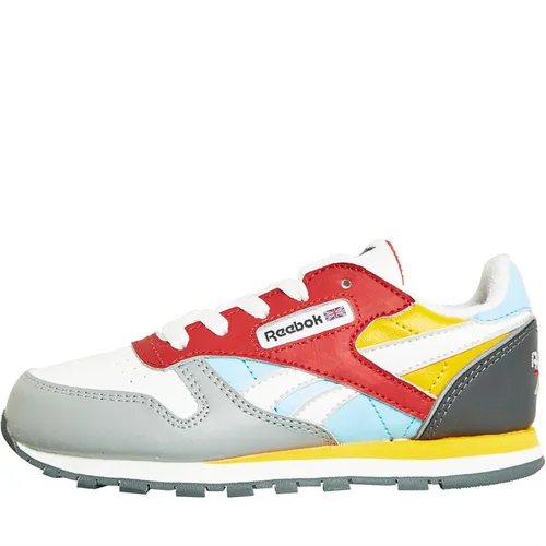 Reebok Classics Kids Classic Leather Trainers Vector Red/Digital Blue/Gold