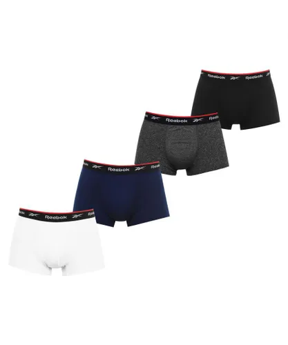 Reebok Mens 4 Pack Trunks Boxers Underwear - Black