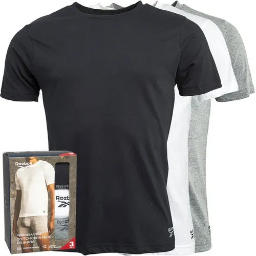Reebok Mens Santo Three Pack T-Shirts Black/Grey Marl/White