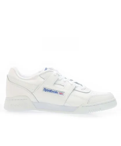 Reebok Mens Workout Plus Trainers in White Leather (archived)