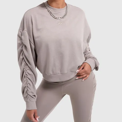 Reebok Ruched Crop Sweatshirt In Grey