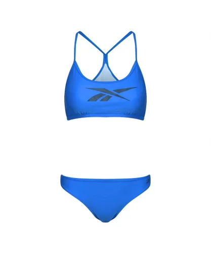 Reebok Womens Alanna 2 Pieces Bikini Set - Blue Nylon