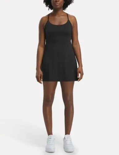 Reebok Womens Lux Strappy Sports Dress - M - Black, Black