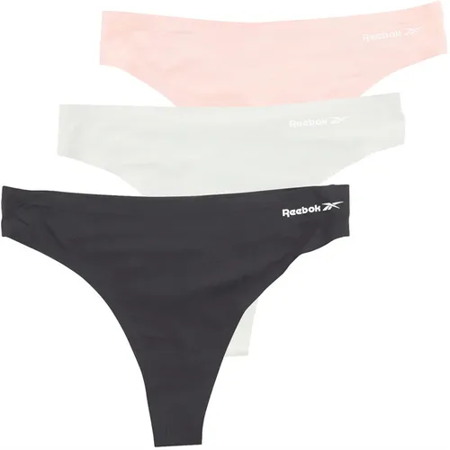 Reebok Womens Rae Three Pack Thongs Black/Possible Pink/Pure Grey