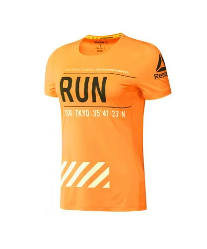 Reebok Womens Running Tee Neon Orange Training Top Gym T-Shirt BK1186 - Multicolour