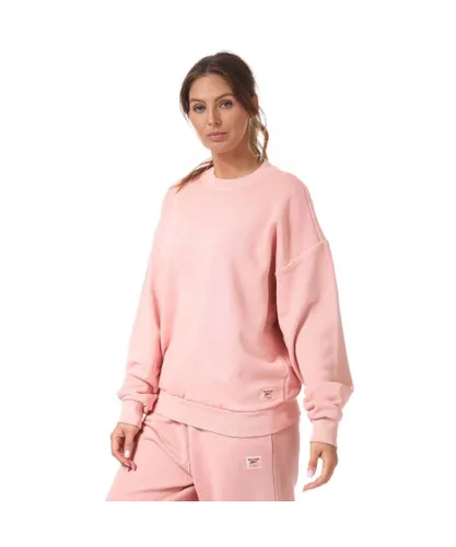 Reebok Womenss Classics Natural Dye Sweatshirt in Berry Cotton