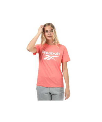 Reebok Womenss Identity Logo T-Shirt in Coral Cotton
