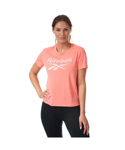 Reebok Womenss Workout Ready Supremium Big Logo T-Shirt in Coral